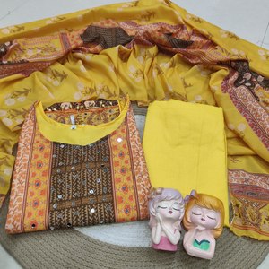 Ensemble décontracté en mousseline imprimée avec dupatta, taille M à 10XL, FATEMA FASHION, séchage rapide, toutes saisons, pour Diwali - Product Image 6