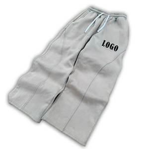 Pantalones holgados de algodón Terry de nuevo estilo 2025, pantalones acampanados holgados de pierna ancha de gran tamaño para correr para hombres de Pakistán - Product Image 2