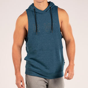2024 Latest Design Custom Men's Sleeveless Pullover <b>Hoodie</b> Hot Fashion Gym Fitness <b>Workout</b> Wear Embroidered Adult Mens <b>Hoodie</b> - Product Image 3