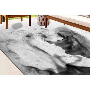 Alfombra abstracta gris ahumado: Alfombra moderna para interiores, alfombra estampada, alfombra de chenilla - Product Image 3