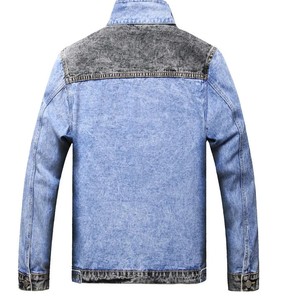 Chaqueta vaquera de manga larga única para hombres, parejas, cuello alto, diseño bordado, botón con cremallera, ropa de otoño, disponible todo - Product Image 4