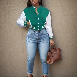 Chaqueta Bomber Estilo Motociclista Extra Grande para Mujer, Chaqueta de Cuero Sintético con Cremallera y Forro de Piel de Cachemira para Primavera - Product Image 4