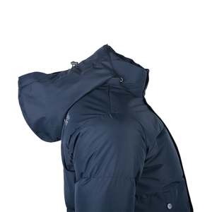Venta caliente Leppa Hombres Blue Cargo Box Puffer down Jacket Chaqueta larga de invierno con capucha de moda - Product Image 5