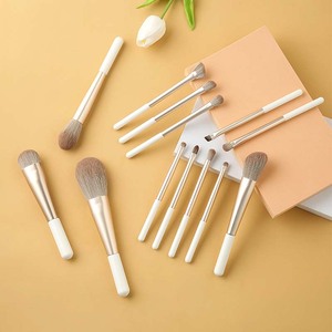 Sang trọng nóng bán Trắng xử lý dài ferrule Vegan tạo nên bàn chải 13 miếng trang điểm bàn chải thiết lập - Product Image 6