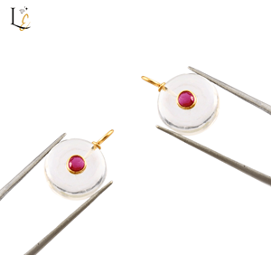 Pendentif en cristal de quartz naturel incrusté d'or vermeil, argent sterling 925, pendentifs fins, breloques pour la fabrication de bijoux, 15 mm, en vrac - Product Image 5