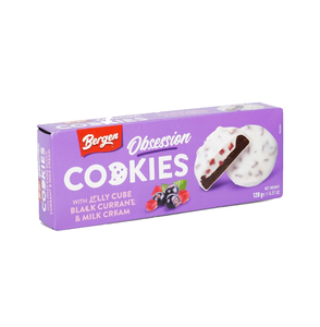 Venta al por mayor de galletas Bergen Jelly Cube con crema de leche y grosella negra, paquete de 18 unidades de 128 g cada una, origen polaco, galletas con fruta cremosa - Product Image 3