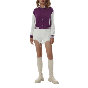 Vestes universitaires pour femmes de qualité supérieure Corps et manches en laine Vestes pour femmes Vente en gros de vestes Letterman universitaires Logo personnalisé - Product Image 2