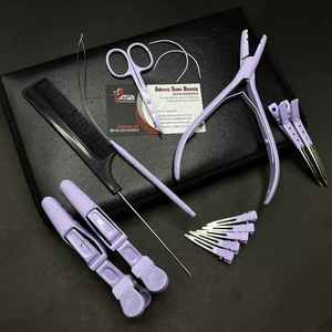 Extensiones de cabello virgen lavanda púrpura con logotipo personalizado Pinzas de metal de cocodrilo y tijeras Herramientas para la integración del cabello humano - Product Image 5