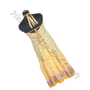 Imprimé Floral indien Boho nouvelle robe d'été longue en soie Vintage Saree Designs élégants traditionnels à la mode décontractée - Product Image 6