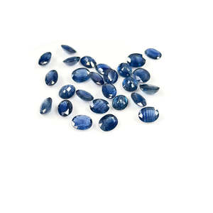 Saphirs bleus naturels non traités, ovales calibrés 7x9mm et 8x10mm pour la fabrication de bijoux, pierres précieuses taillées en coussin de 8mm de hauteur - Product Image 4
