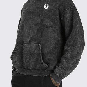 Algodón Poliéster Hecho Sudaderas con capucha de lavado ácido de alta calidad Adultos Ropa al aire libre Hombres Sudaderas con capucha de lavado ácido - Product Image 5