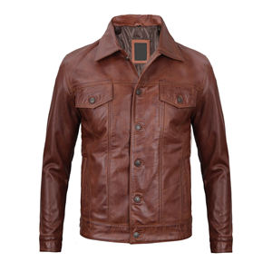 Precio de fábrica de calidad superior Nuevo diseño de moda Su propia chaqueta de cuero personalizada con cremallera de invierno lavada para hombres - Product Image 6