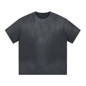 Haute qualité Hip Hop coton lourd surdimensionné Boxy goutte épaule acide lavage hommes t-shirts avec broderie Logo - Product Image 4