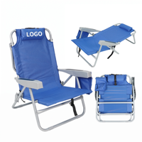 Chaise longue de jardin inclinable et réglable, durable, légère, pliable, portable, avec sangles de sac à dos, rembourrée, pour la pêche