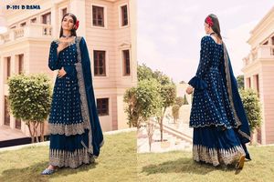 El último diseñador de ropa de fiesta india y pakistaní personalizable bordado Sharara Top y Dupatta Ropa Étnica al por mayor - Product Image 6