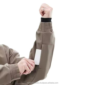 Veste de ski softshell tendance pour homme, coupe ample, imperméable, coupe-vent, sweat à capuche, 100% coton, broderie unie, teinture unie, personnalisable - Product Image 3