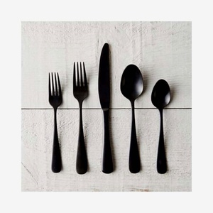 Juego de cubiertos con acabado negro de lujo de nuevo diseño con diseño de mango único Juego de cubiertos moderno de aspecto real para restaurante - Product Image 3