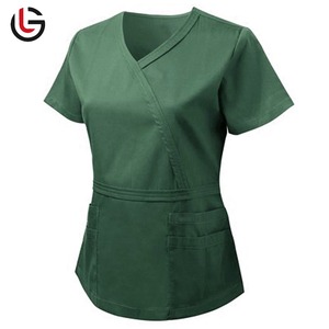 Personalizado de los hombres con cuello en V Hospital Jogger Scrub Top Set Jersey Tela para la clínica dental Uniformes del personal - Product Image 6