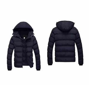 Chaqueta acolchada de manga larga de calle alta de talla grande para hombre personalizada, bolsillo con capucha y cuello levantado de tela ligera para invierno, multicolor - Product Image 2