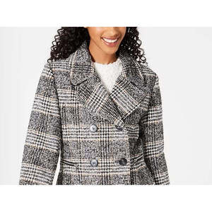Maralyn & Me Cappotto Doppio Petto da Donna Nero Taglia Media - Abbigliamento Invernale Traspirante Reversibile Taglie Forti in Tessuto Intrecciato - Product Image 2