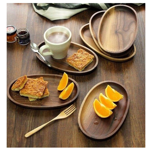 Plateau en bois tendance du Vietnam, bois naturel luxueux, assiette en bois réutilisable de tailles uniques, idéal pour le service de cuisine - Product Image 2