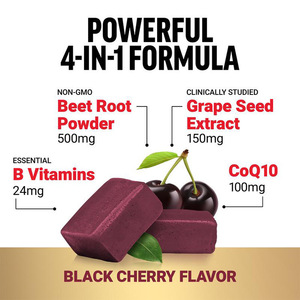 Gummies à la betterave, saveur <span class=keywords><strong>cerise</strong></span> <span class=keywords><strong>noire</strong></span>, antioxydant, améliore la circulation sanguine, extraits de plantes - Product Image 4