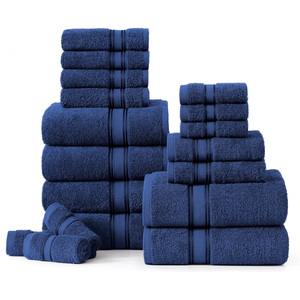 Ensemble de serviettes de bain en coton avec logo personnalisé serviettes de bain douces et absorbantes à séchage rapide pour hôtel, maison, spa, salle de sport, approvisionnement en essuie-mains - Product Image 1