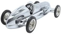 Modèle de voiture de course Grand Prix Art Déco Silberpfeil authentique en chrome, artisanat vintage en aluminium, décoration d'intérieur, objet de collection N