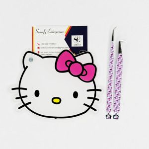 Custom Made Hello Kitty Eyelash <b>Tiles</b> Acrylic Material with Eyelash Tweezers Lash <b>Tile</b> <b>Magnetic</b> Sustainable Technology Tools - Product Image 1