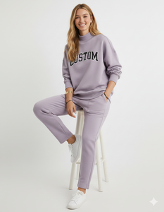 Sudadera de Cuello Alto Extra Grande de Felpa de Poliéster/Algodón de Alta Calidad con Logotipo Personalizado OEM 2026 para Mujer - Product Image 1