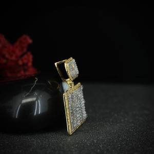 Pendentif personnalisé fait main à double couche, hip-hop, serti de diamants, bijoux pour hommes, argent 925, moissanite VVS, diamant rond brillant, lettre - Product Image 5