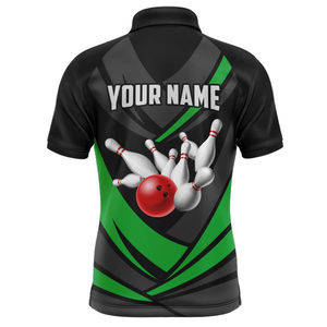 Camisetas de Polo de Bolos Sublimadas con Estampado Personalizado, 100% Poliéster, Secado Rápido, Impermeables, Personalizables para Equipos Masculinos - Product Image 2