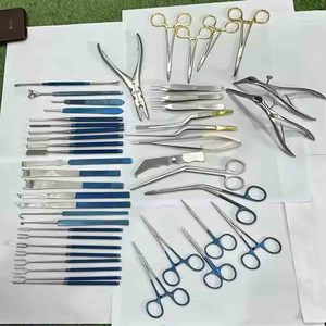 Ensemble d'instruments de rhinoplastie de 50 pièces, ensemble d'instruments ORL de chirurgie nasale plaqué or/ensemble d'instruments de rhinoplastie à bas prix - Product Image 1