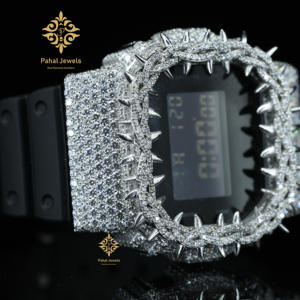 Montre Hip-Hop For Ice DW5600 entièrement sertie de moissanite couleur D, certifiée par un testeur de diamants, certificat GRA, vente en gros - Product Image 1