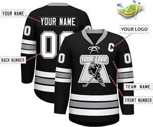 100% poliéster Hockey sobre hielo Jersey personalizado barato sublimación personalizada camisa de hockey sobre hielo 100% poliéster bordado - Product Image 3