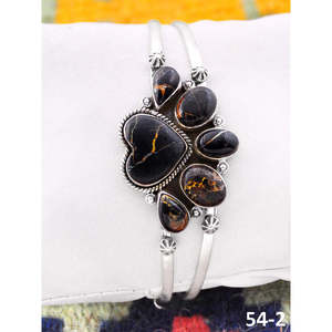 Southwest Handmade Black Jack Turquoise & Sterling <b>Silver</b> Fashion <b>Cuff</b> <b>Bracelet</b> Elegant & Durable Accessory - Product Image 3