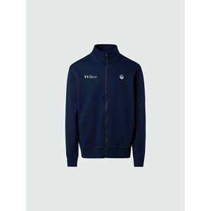 Felpa in Maglia Blu Navy con Zip Intera e Logo Personalizzato - Collo Alto, Stile Casual Autunnale, Lavaggio Enzimatico XS - Product Image 6