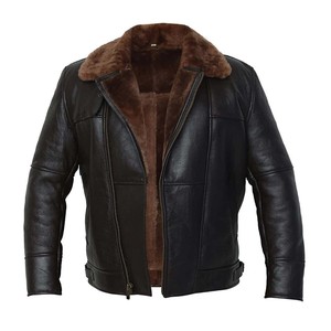 Negro elegante calidad premium OEM blanco personalizado chaqueta de cuero de los hombres - Product Image 6