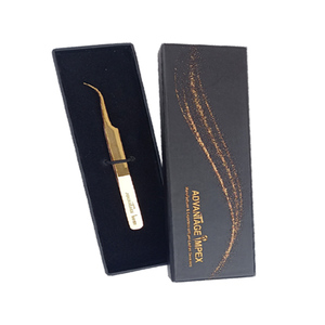 Pince à cils courbée, revêtement plasma noir, légère, facile à utiliser, préférée des artistes, antirouille, logo et emballages personnalisés - Product Image 3