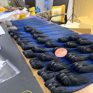 Extensión de cabello Remy virgen de cabello humano de Color azul recto de hueso índigo Super doble dibujado 8 ''- 40'' sedoso de fábrica vietnamita - Product Image 1