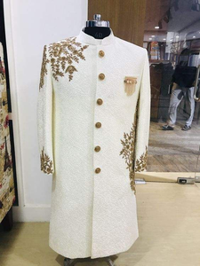 NEW---ELEGANT y elegante con pantalón y hermoso bordado de ZARDOZI para fiesta y vestido de boda, INDO-WESTERN--SHERWANI, 2021 - Product Image 6
