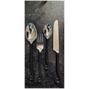 Cubiertos estéticos de acero inoxidable de 24 piezas, juegos de artículos de cena con acabado pulido mate, accesorios de cubiertos de boda - Product Image 2