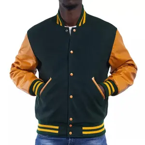 OEM Plus size men's versity college jackets wholesale blank varsity jackets custom logo plain letterman varsity jacket for men