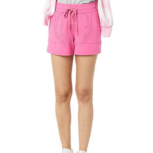 Wholesale High Quality Hot Shorts Breathable Women Shorts with <b>Elastic</b> <b>Waist</b> and Pockets Custom Color Polyester/Cotton - Product Image 2
