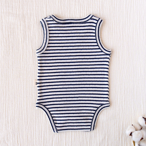 Mameluco sin Mangas Transpirable 100% Algodón Ecológico para Bebés Niños o Niñas de 0 a 24 Meses, de Alta Calidad con Rayas - Product Image 2