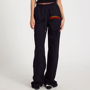 Pantalon de survêtement évasé en molleton à taille élastique personnalisable, épais, écologique, 100 % coton biologique, coupe ample avec logo personnalisé - Product Image 1