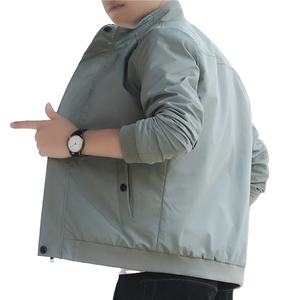 High Street Style hommes veste à la mode décontracté Slim Fit toile col montant à manches longues fermeture éclair tissu résistant de haute qualité - Product Image 5