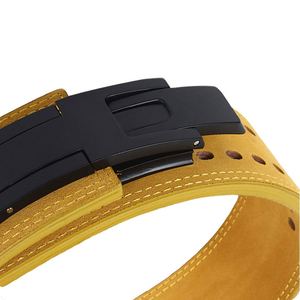 Cinturón de soporte para la espalda de levantamiento de pesas de cuero de ajuste seguro para hombres, entrenamiento de gimnasio personalizado en cuclillas, entrenamiento para levantamiento de pesas, Fitness - Product Image 5