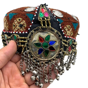 Gorras de Mujer Afganas de Moda, Venta Caliente 2024, Tocado Hecho a Mano, Joyería Afgana Kuchi Chitrali, Gorras Tradicionales para Adultos - Product Image 2