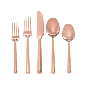 Juego de cucharas modernas de acero inoxidable para Catering, juego de cubiertos dorados y plateados de oro rosa brillante para boda - Product Image 1